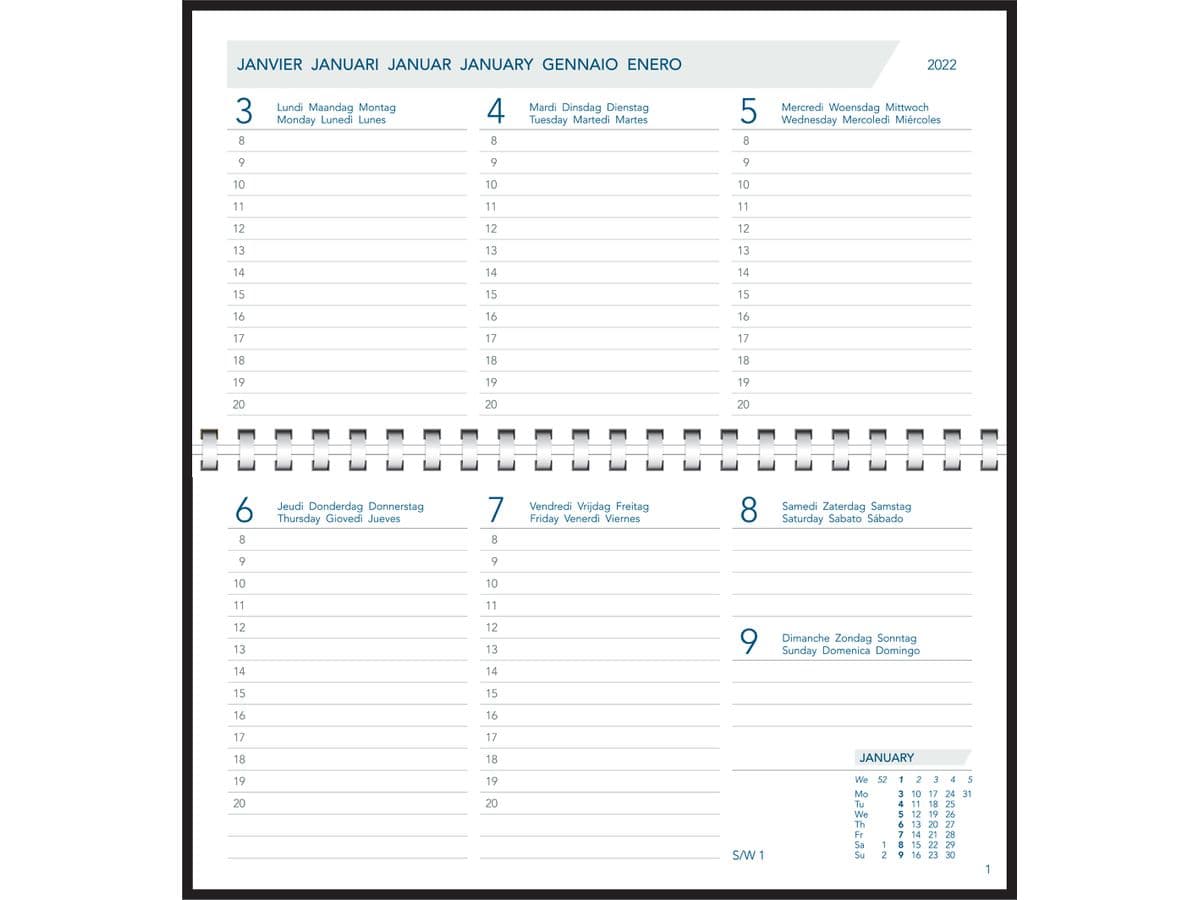 Agenda 16,5x9 cm;7 zile/2pag(144pag), spirala, NOVOPLAN - Seta asortate