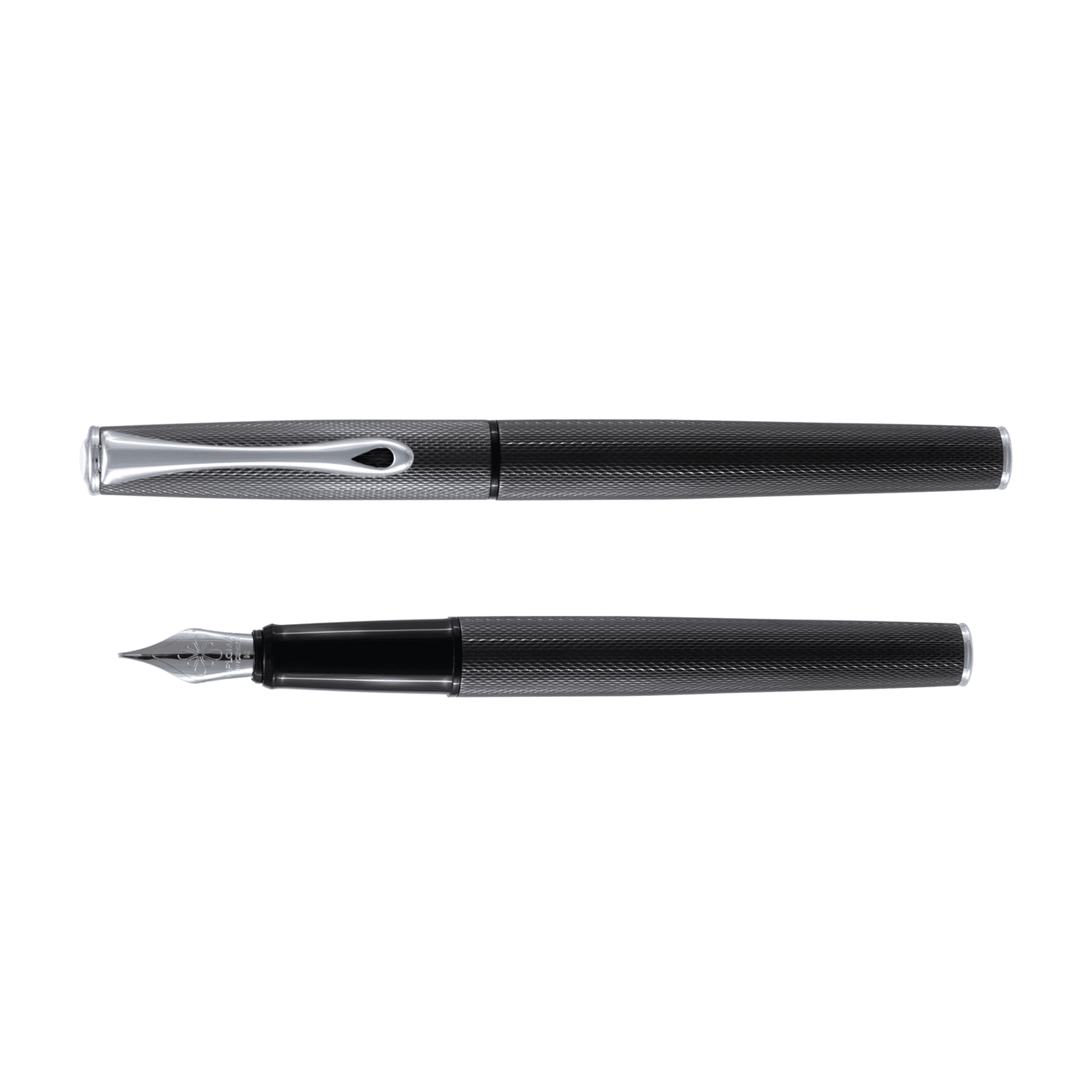 Stilou DIPLOMAT Esteem, cu penita B, din otel inoxidabil - black Barley
