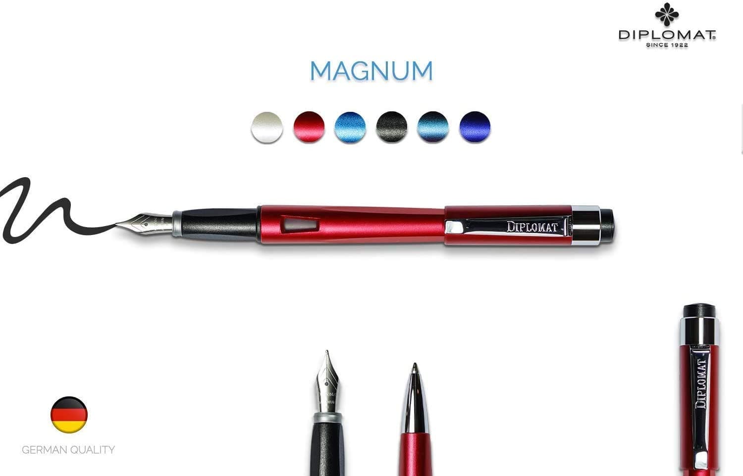 Stilou DIPLOMAT Magnum, cu penita F, din otel inoxidabil - burned red