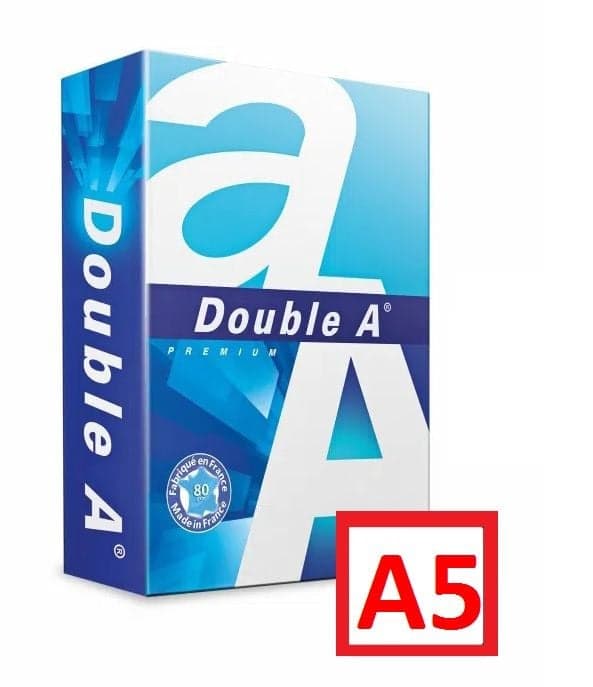 Hartie alba pentru copiator  A5 (1/2 coala A4), 80g/mp, 500coli/top, clasa A, Double A Premium
