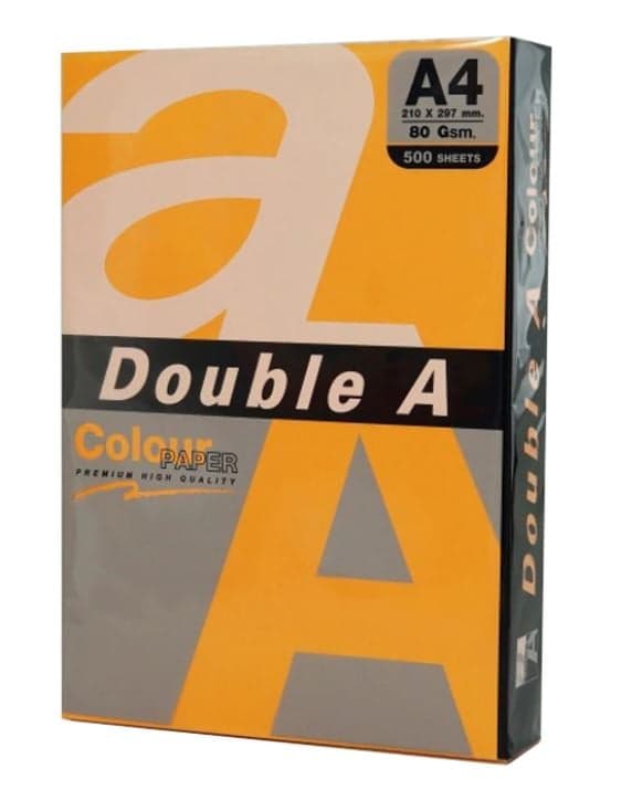 Hartie color pentru copiator  A4,  75g/mp,  25coli/top, Double A - portocaliu neon