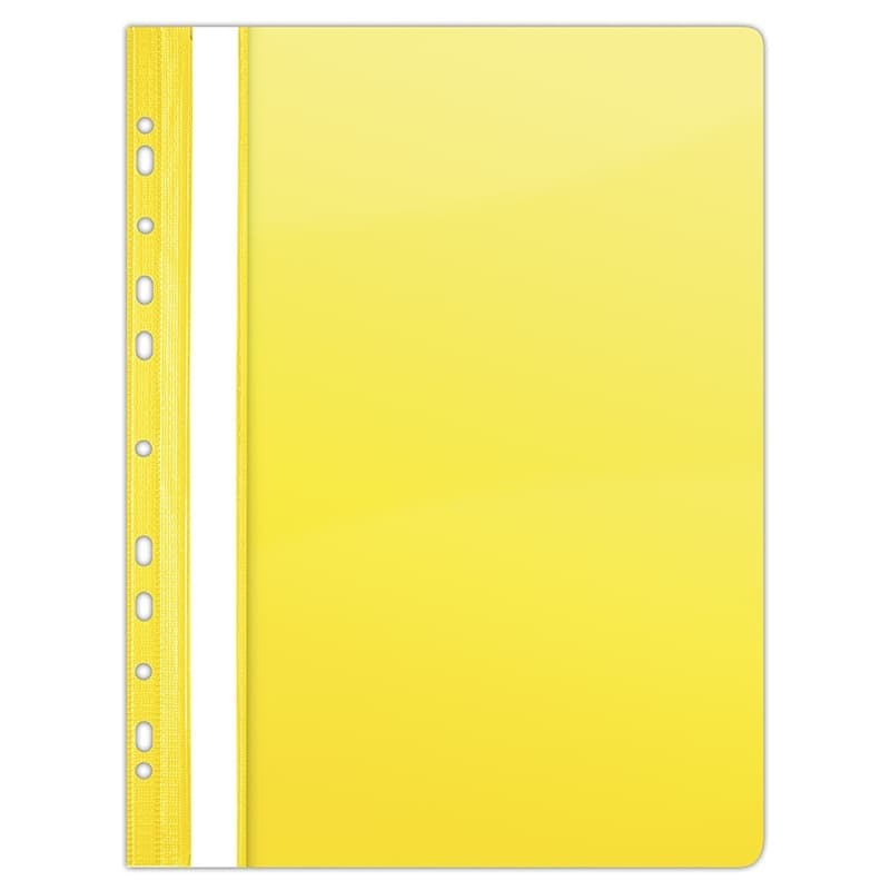 Dosar plastic PVC, cu sina si multiperforatii, 10 buc/set, DONAU - galben