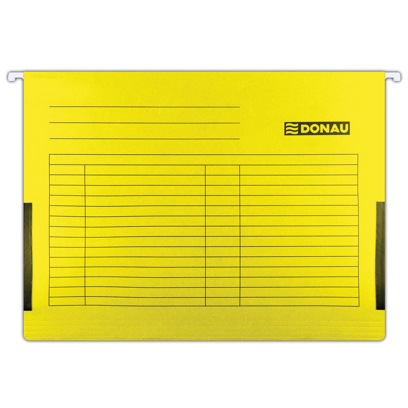 Dosar suspendabil cu burduf si eticheta , bagheta metalica, 5 buc/set, DONAU - galben