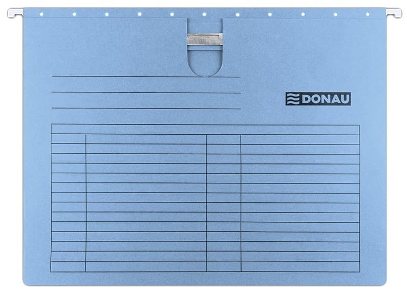 Dosar suspendabil cu sina, carton 230g/mp, bagheta metalica, 5 buc/set, DONAU - albastru