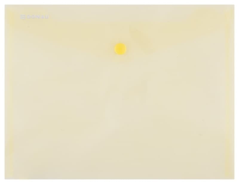 Mapa PP protectie documente A5 landscape, inchidere cu capsa, 10/set, DONAU - galben transparent