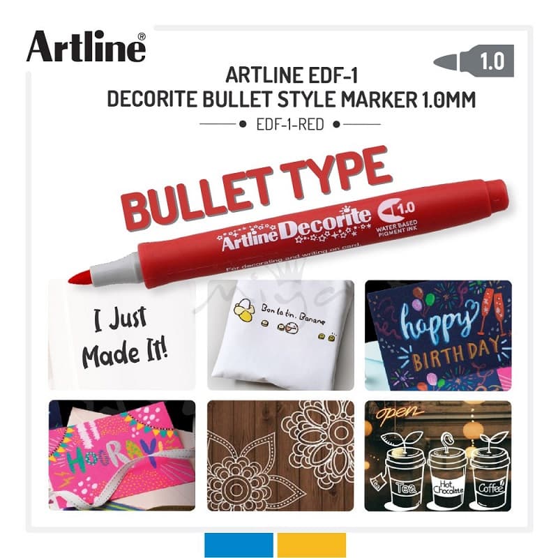 Marker ARTLINE Decorite, varf rotund 1.0mm - rosu