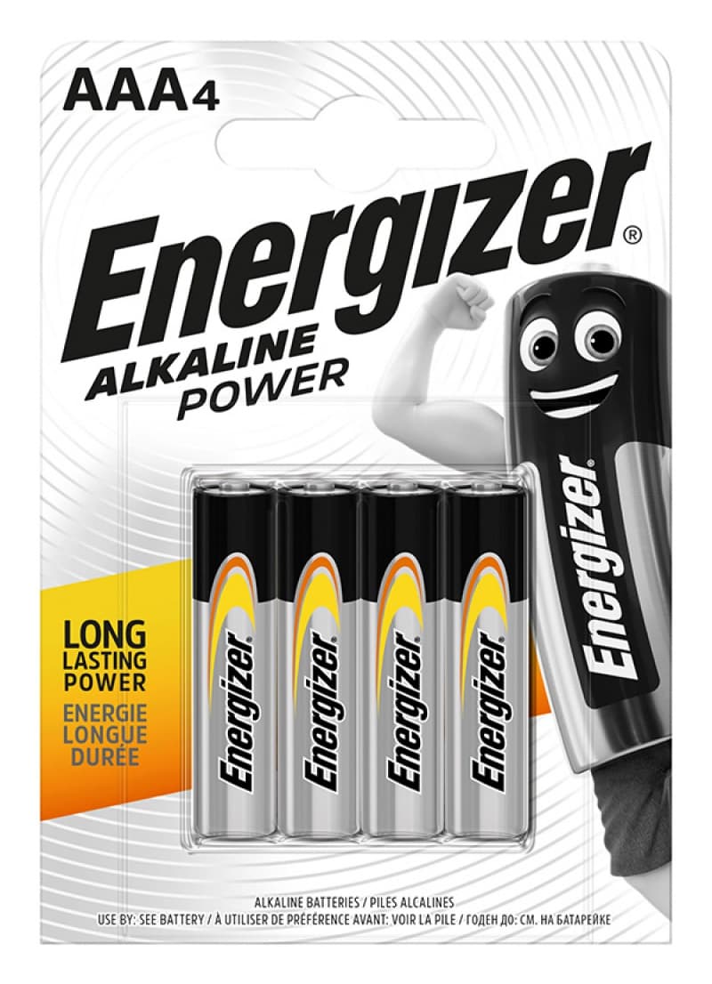 Baterii alkaline AAA, LR03, 4 buc/set, Energizer