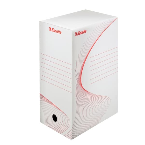 Cutie arhivare Esselte Standard, carton 100% reciclat, 15 cm, alba