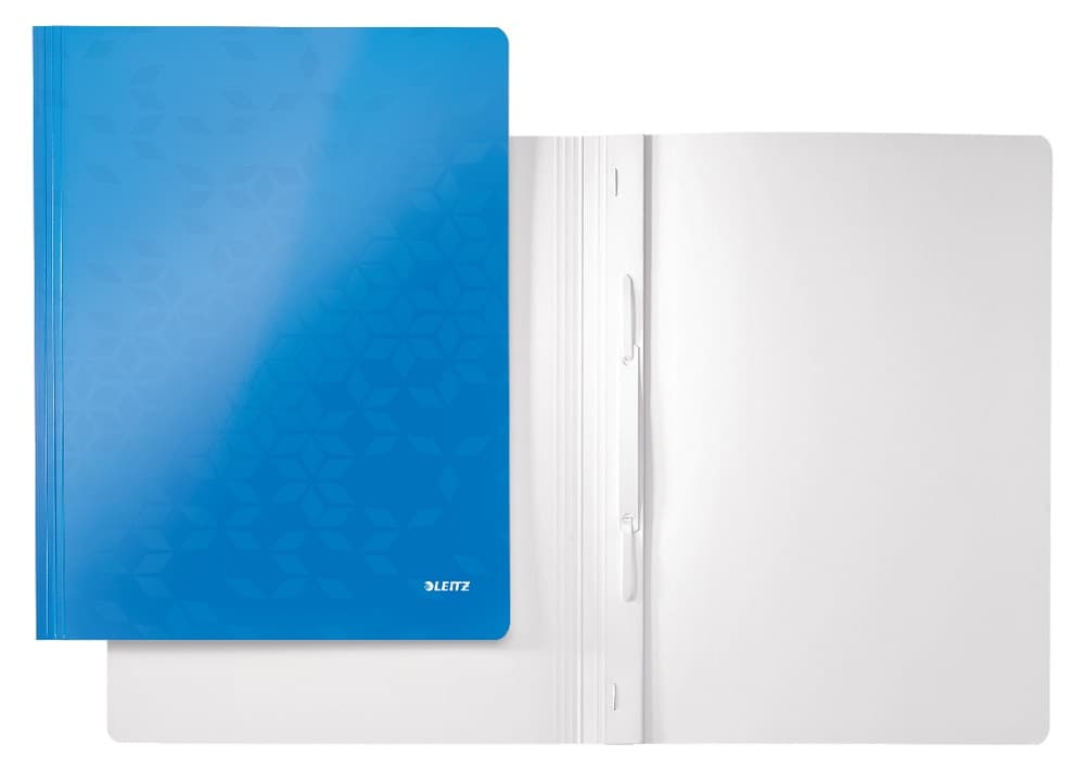 Dosar cu sina Leitz WOW, carton laminat, FSC, A4, 250 coli, albastru
