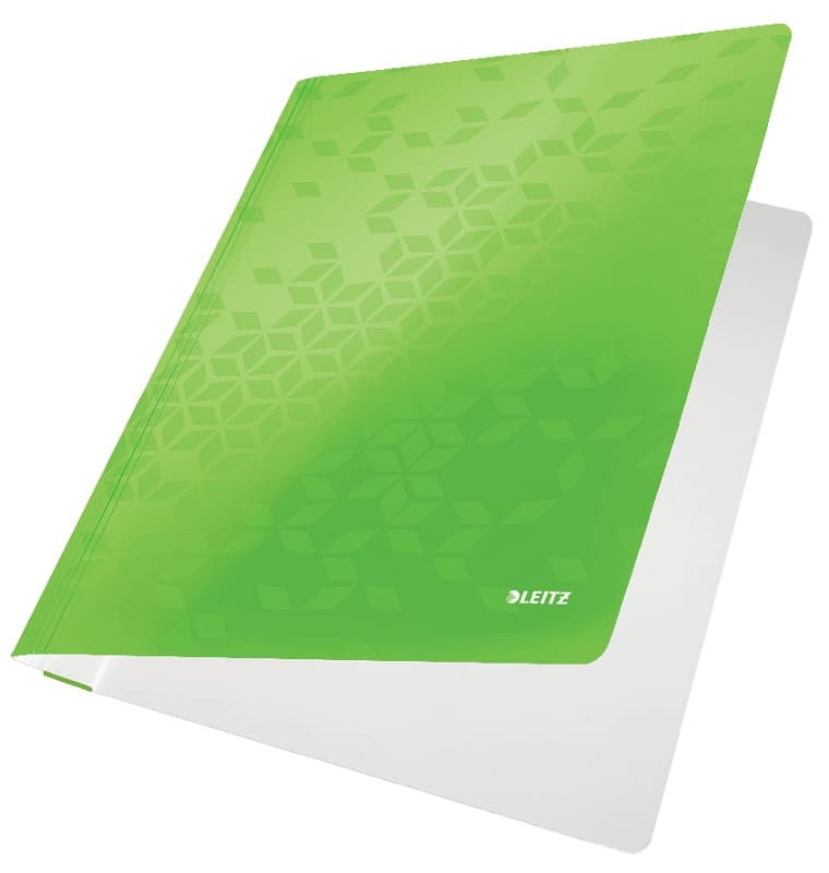 Dosar cu sina Leitz WOW, carton laminat, FSC, A4, 250 coli, verde