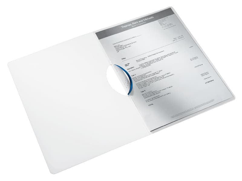 Dosar cu clip LEITZ WOW ColorClip, PP, A4, 30 coli, albastru