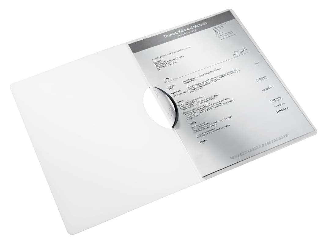 Dosar cu clip LEITZ WOW ColorClip, PP, A4, 30 coli, negru