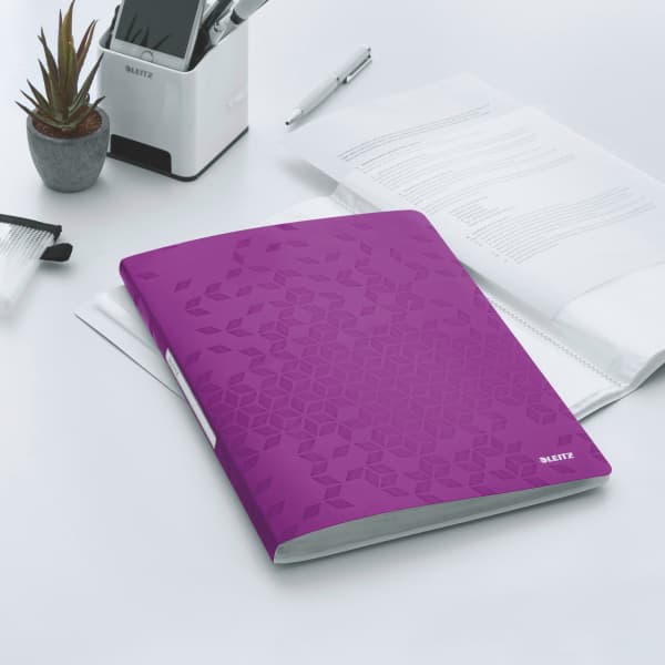 Mapa de prezentare LEITZ WOW, coperta moale, PP, A4, 20 de folii, mov