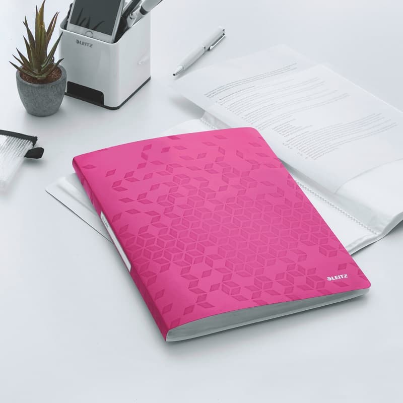 Mapa de prezentare LEITZ WOW, coperta moale, PP, A4, 40 de folii, roz