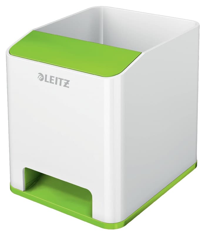 Suport instrumente de scris Leitz WOW, PS, cu amplificare sunet, culori duale, alb-verde