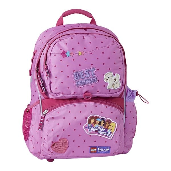 Ghiozdan scoala pentru fete, model Freshman + sac sport LEGO Core Line - design Friends PatchWork
