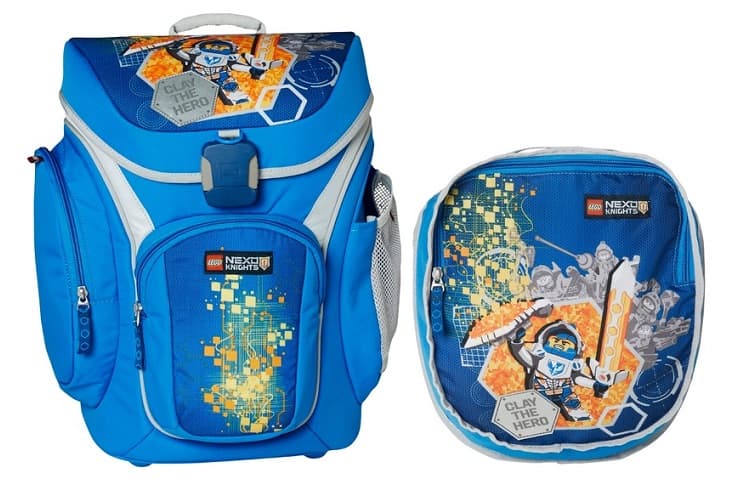 Ghiozdan baieti scoala Explorer + sac sport, LEGO Core Line - design bleu Nexo Knights