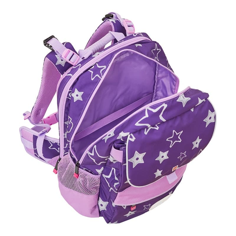Ghiozdan fete scoala Hansen LEGO Core Line - design Stars - violet