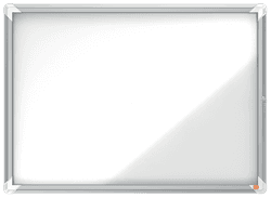 Avizier NOBO Premium Plus, exterior, otel emailat, 8x A4, cu usa si cheie, magnetic, alb