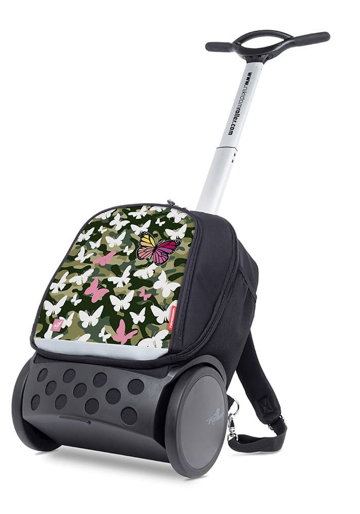 Troler scolar fete NIKIDOM Roller Up XL - Butterfly Camo