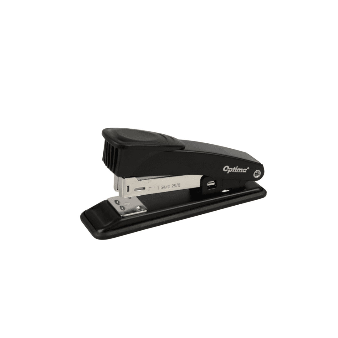 Capsator metalic,  25 coli, 116x54x34mm, capse 24/6, 26/6, 24/8, Optima MS25 - negru