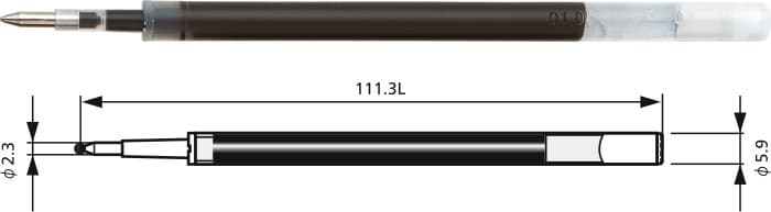 Rezerve cu gel PENAC GBR3, 2 buc/set, 0.7mm, pentru Inketti, FX-7, CCH-3 gel - rosu