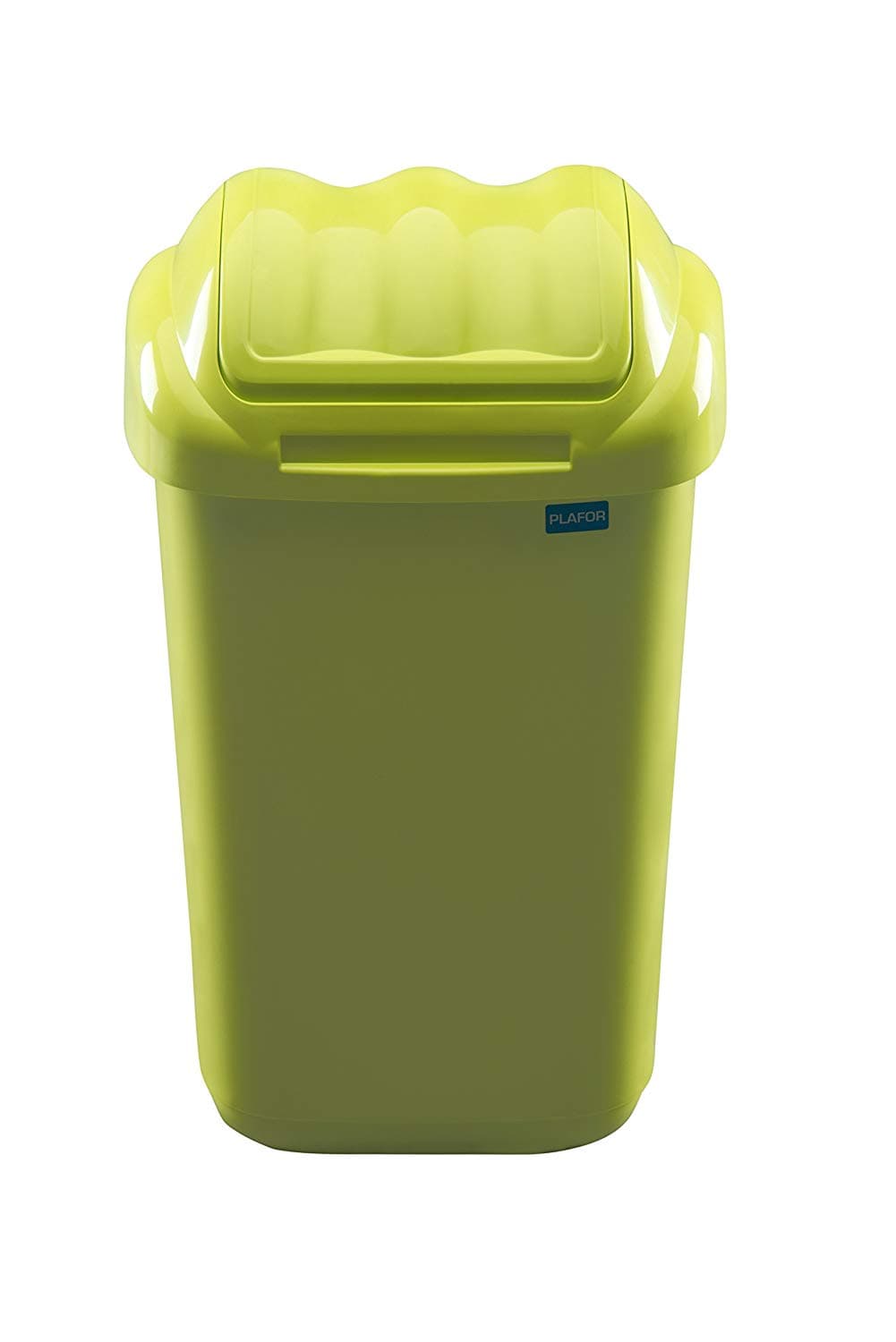 Cos plastic cu capac batant, pentru reciclare selectiva, capacitate 50l, PLAFOR Fala - verde