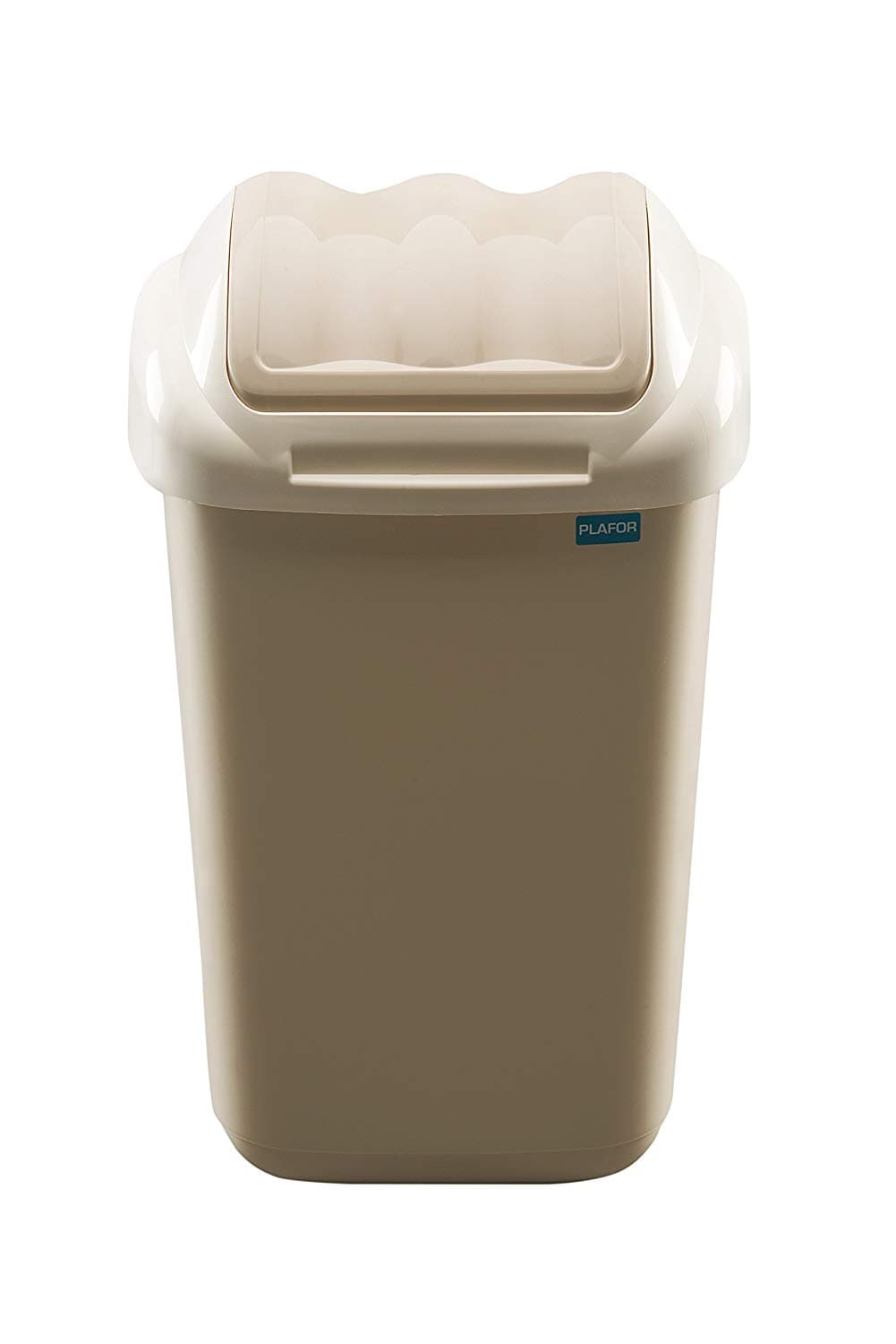 Cos plastic cu capac batant, pentru reciclare selectiva, capacitate 50l, PLAFOR Fala - cappuccino