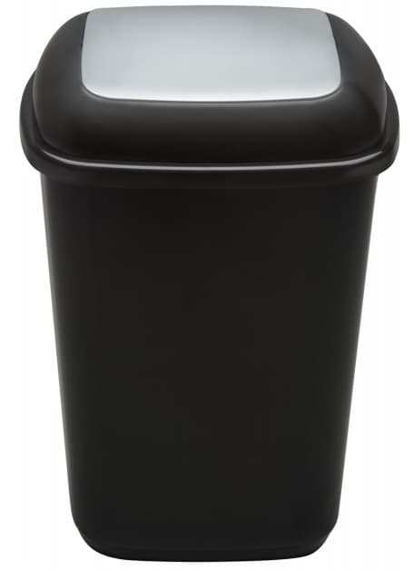 Cos plastic reciclare selectiva, capacitate 90l, PLAFOR Quatro - negru cu capac gri - altele