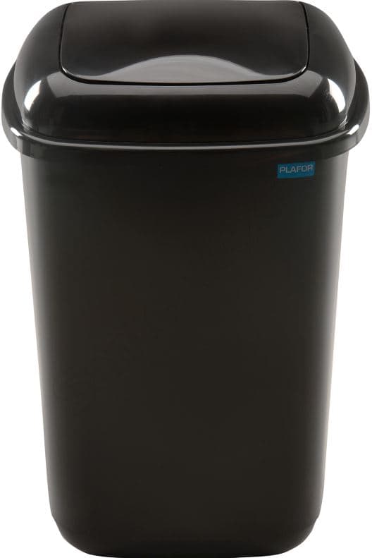 Cos plastic reciclare selectiva, capacitate 90l, PLAFOR Quatro - negru cu capac negru - altele