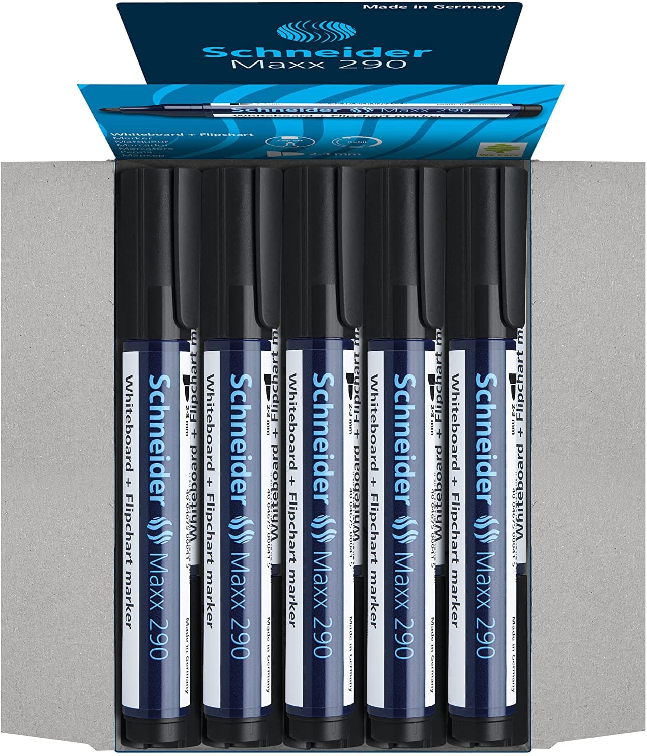Marker SCHNEIDER Maxx 290, pentru tabla de scris+flipchart, varf rotund 2-3mm - negru