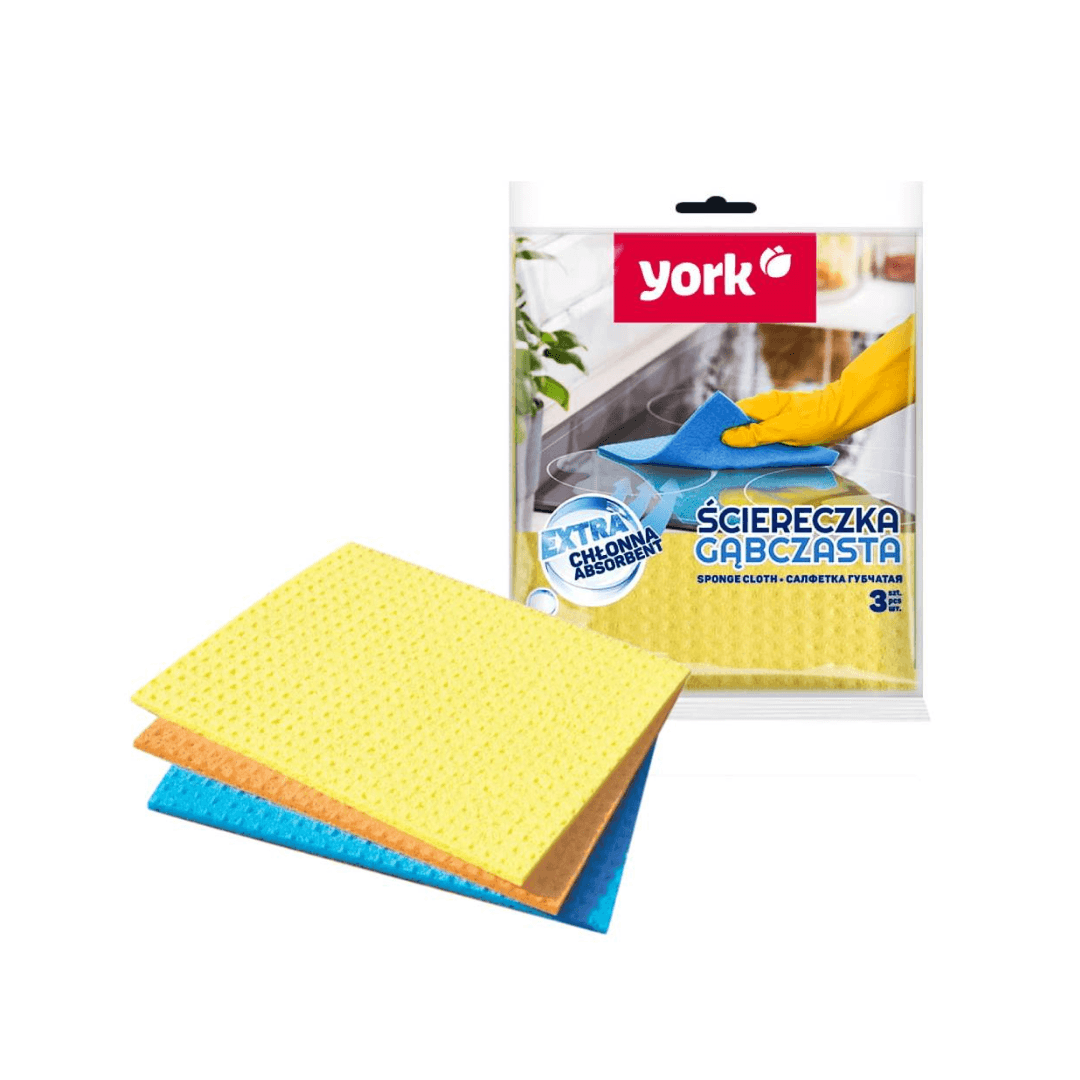 Lavete Curatenie Universale YORK (3 buc) - Putere Mare de Absorbtie, Fara Scame, Culori Asortate