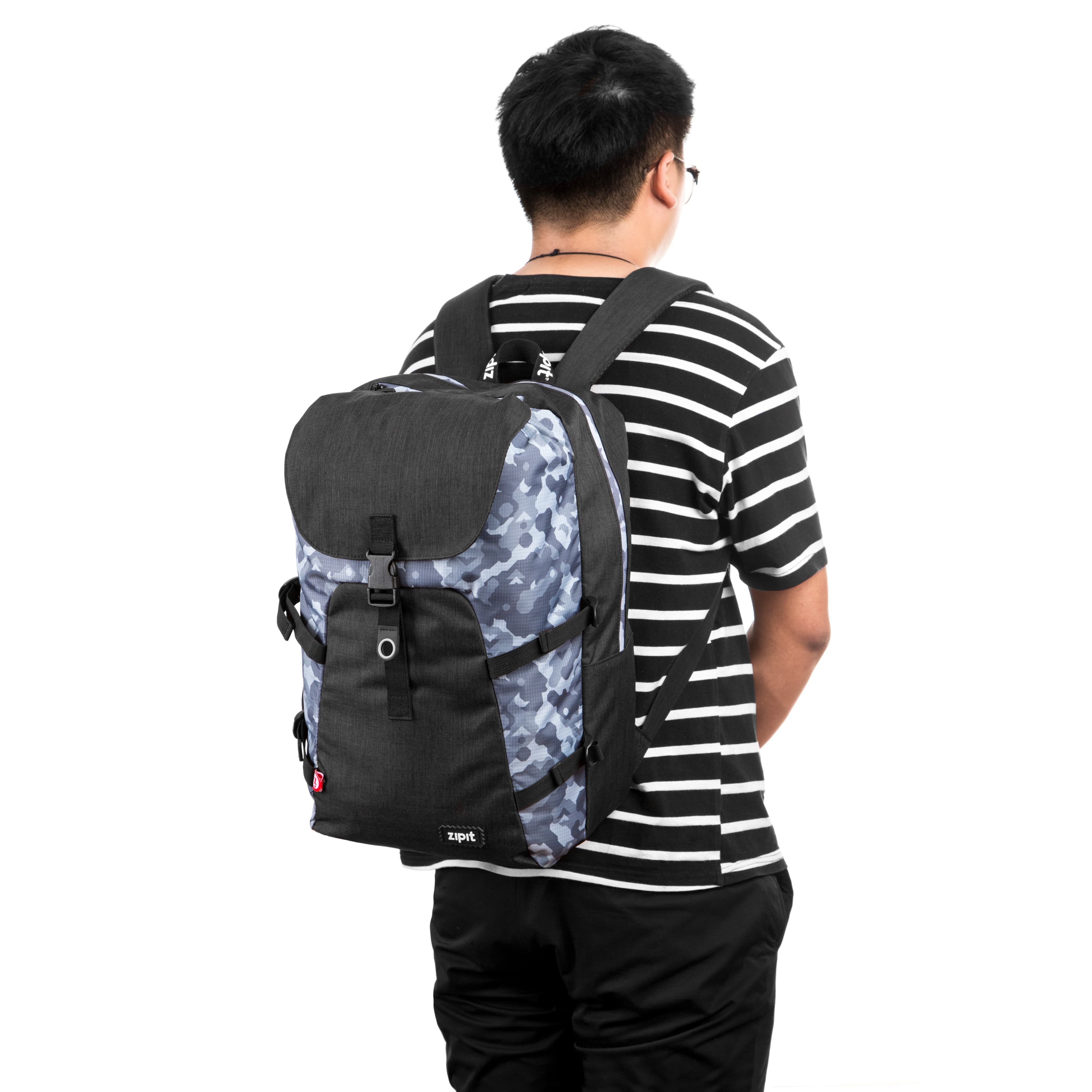 Rucsac ZIPIT Metro Premium - camuflaj gri cu negru