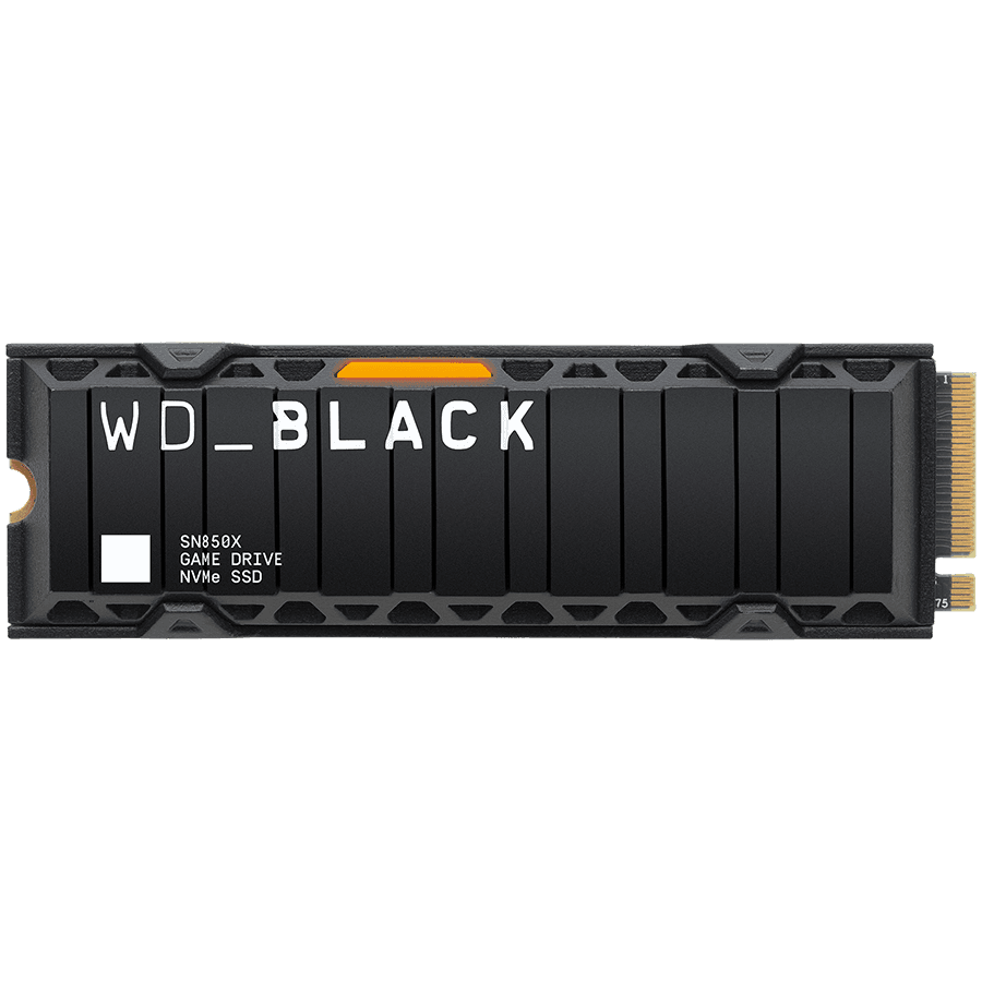 WD Black 2TB SN850X NVMe SSD Supremely Fast PCIe Gen4 x4 M.2 with heatsink internal single-packed „WDS200T2XHE-00BCA0”