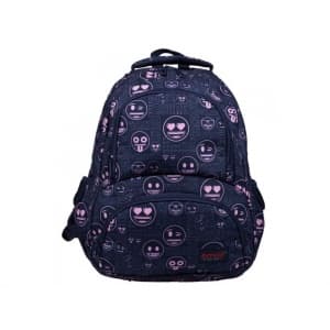 Ghiozdan St.Majewski emoji, 4 compartimente, 2 buzunare, bleumarin cu roz, BP-07 / 207334