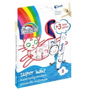 Carioci colorate Fiorello SuperBaby GR-F165-8, 8 culori, lavabile, blister carton