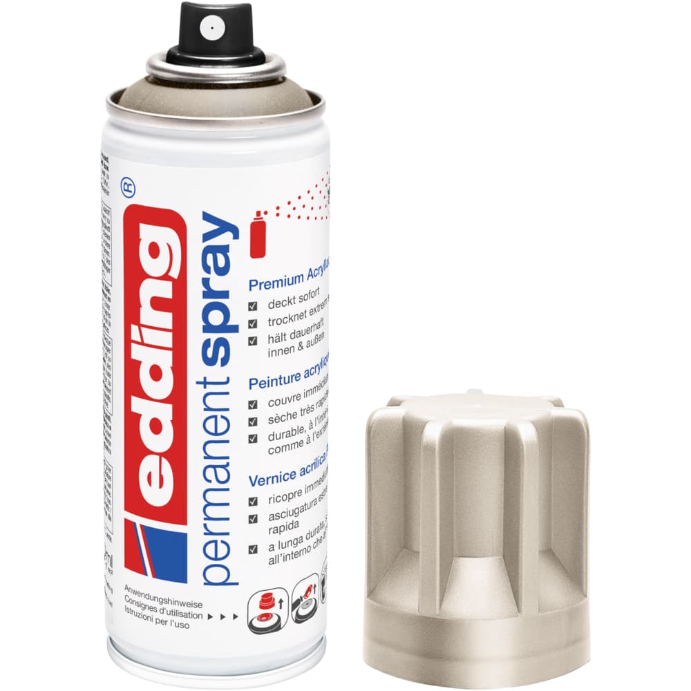 Spray vopsea acrilica Edding 5200, auriu sampanie, acoperire rapida, rezistent la intemperii, 200 ml