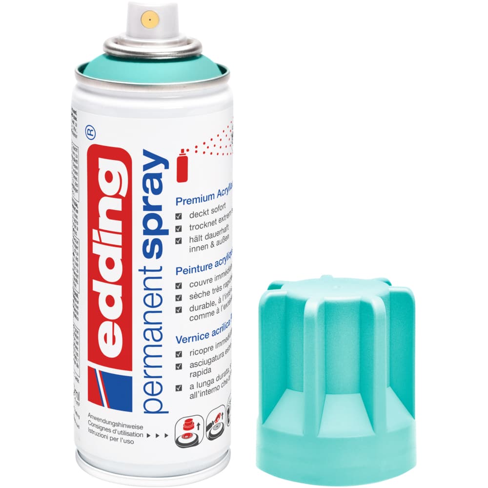 Spray vopsea acrilica Edding 5200, turquoise opulent, 200 ml, pentru sticla, metal, lemn, ceramic?