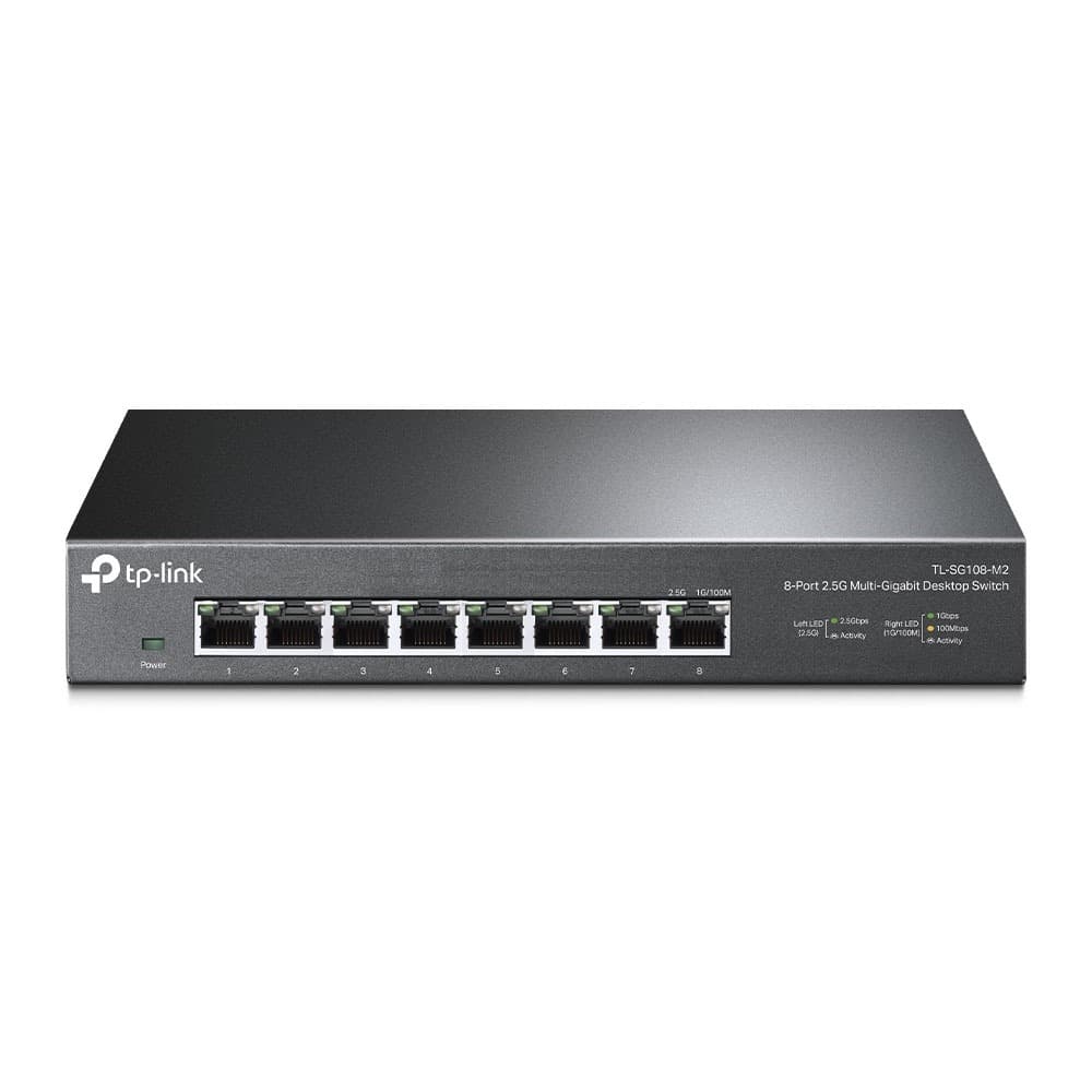 SWITCH TP-LINK 8 porturi 2.5 Gigabit. carcasa metalica „TL-SG108-M2” (timbru verde 2 lei)