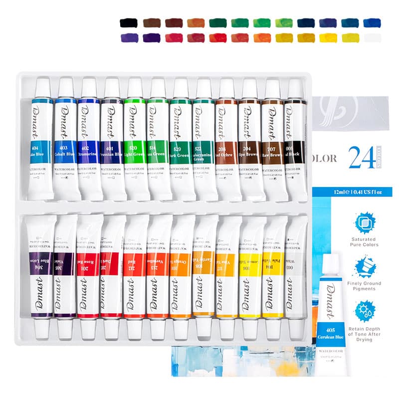 TEMPERA ACUARELA 24 CULORI 12 ML DMAST BY PEBEO