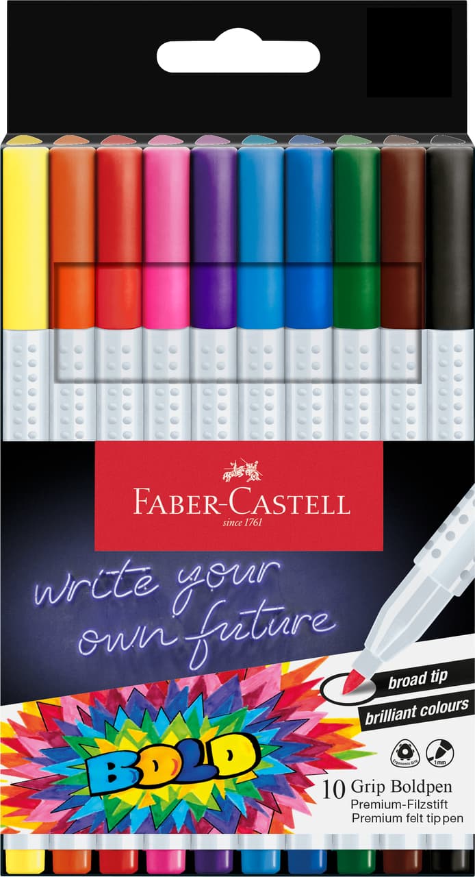 CARIOCA 10 CULORI GRIP BOLDPEN FABER-CASTELL