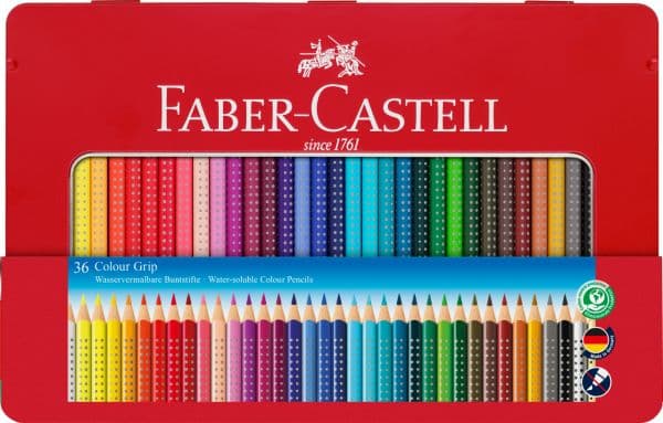 CREIOANE COLORATE 36 CULORI CUTIE METAL GRIP 2001 FABER-CASTELL