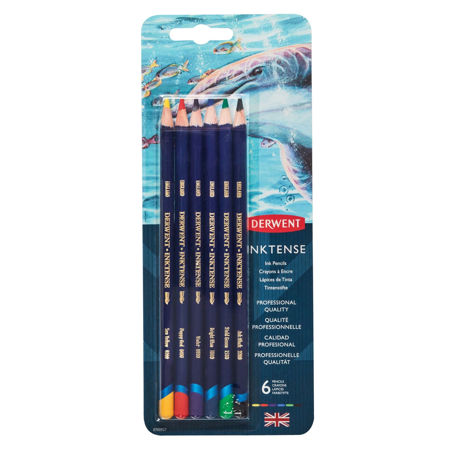 BLISTER CREIOANE COLORATE 6 CULORI SOLUBILE INKTENSE DERWENT