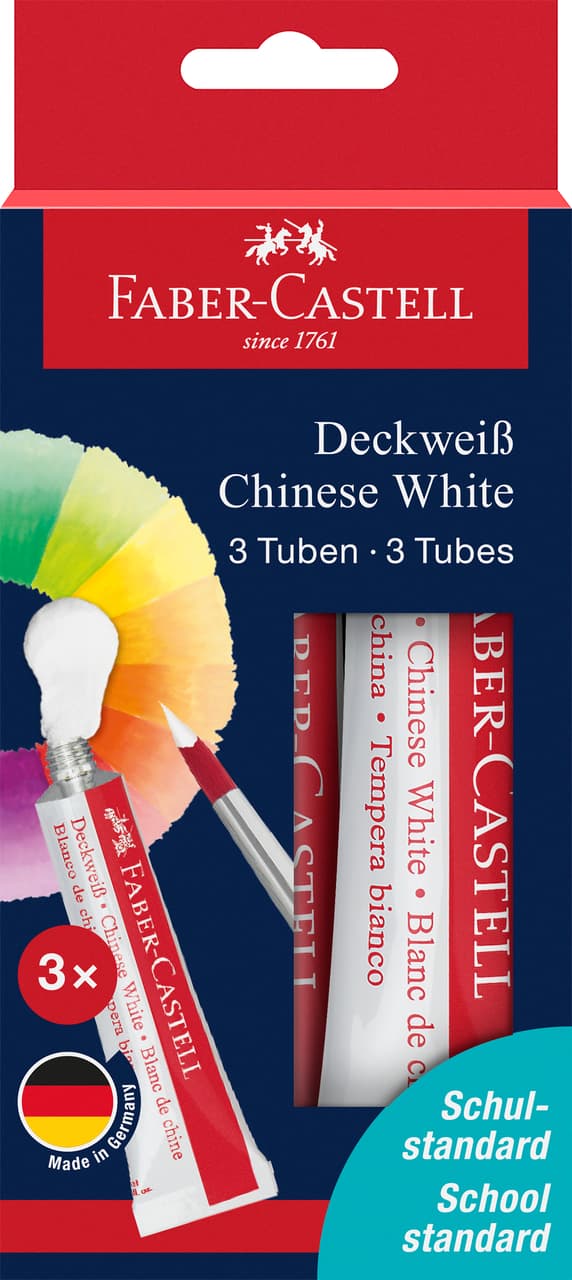 TEMPERA TUB DE ALB 7,5 ML SET 3 BUC FABER-CASTELL