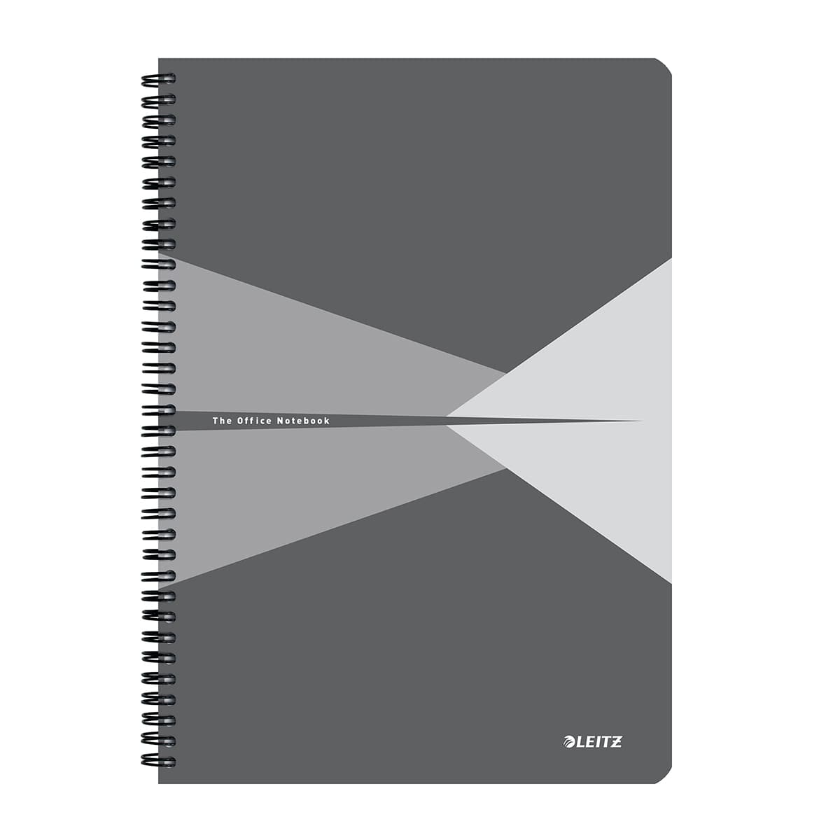 Caiet de birou Leitz Office, PP, A4, cu spira, matematica, gri