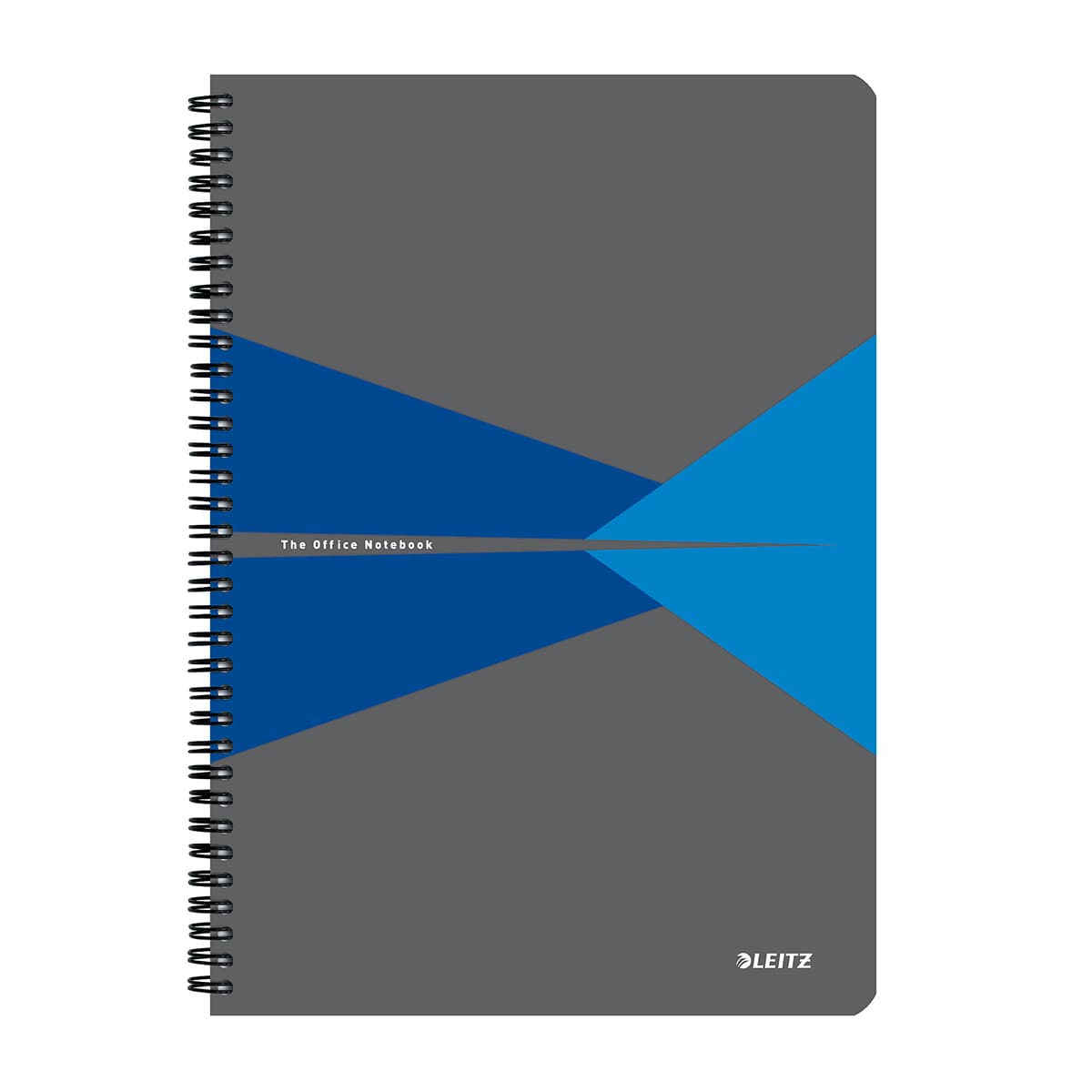 Caiet de birou Leitz Office, PP, A4, cu spira, matematica, albastru