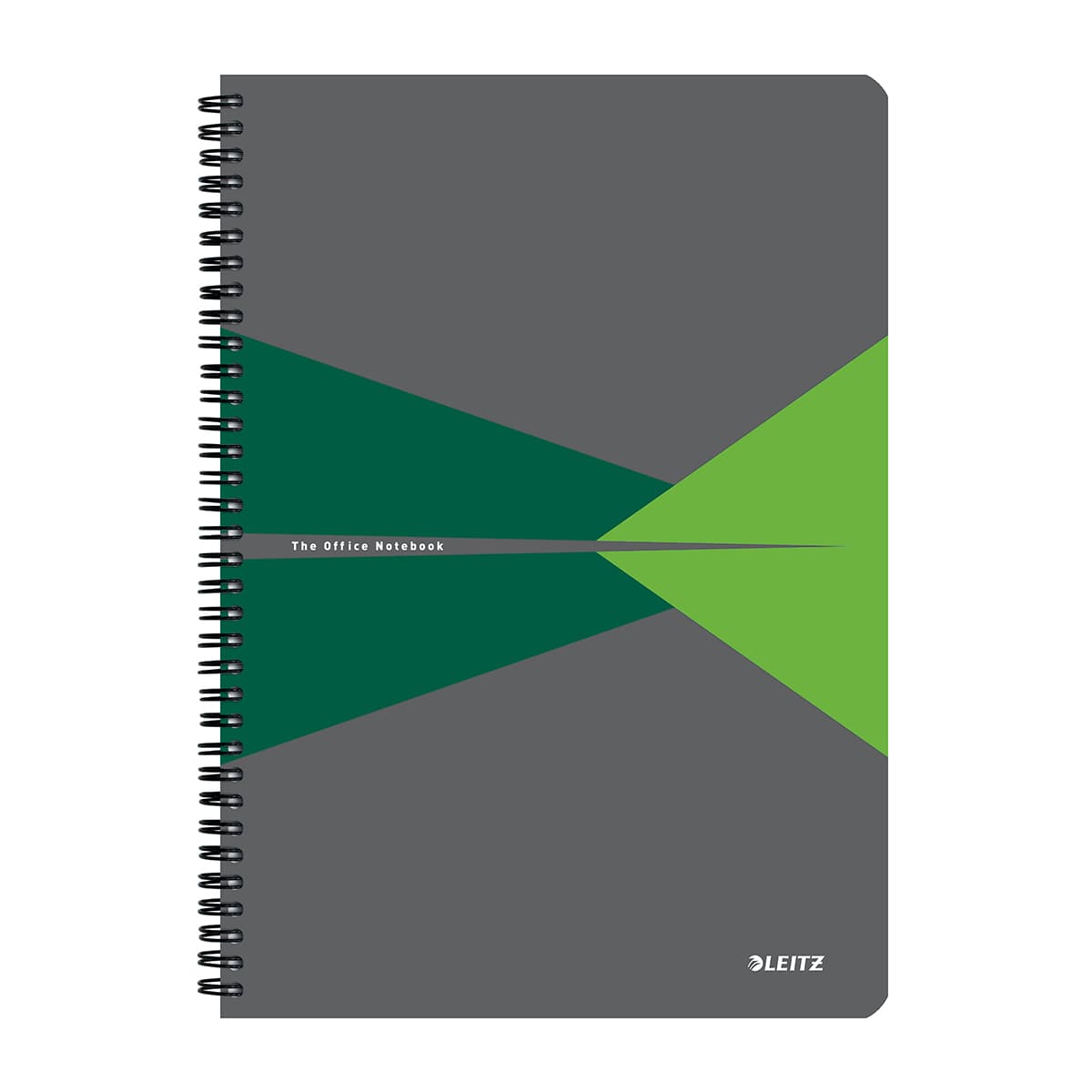 Caiet cu spira A4 Leitz Office, carton laminat FSC, 90f, matematica, verde