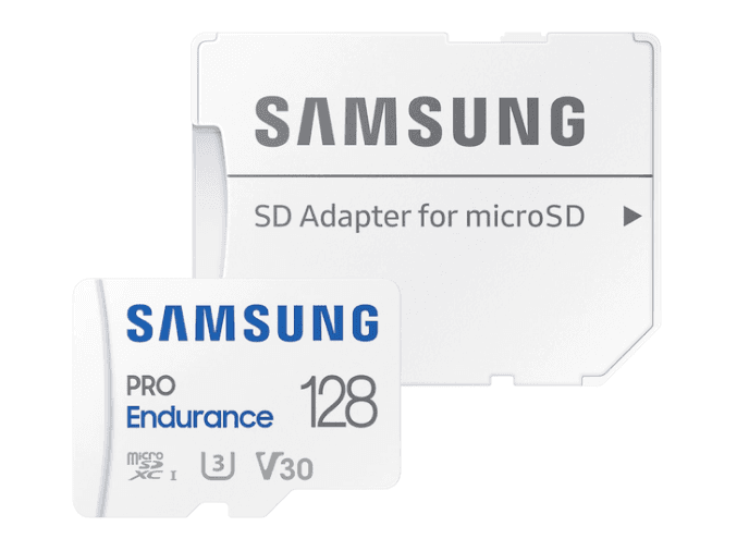 SAMSUNG PRO Endurance microSD Class10 128GB incl adapter R100/W40 up to 70080 hours - MB-MJ128KA/EU
