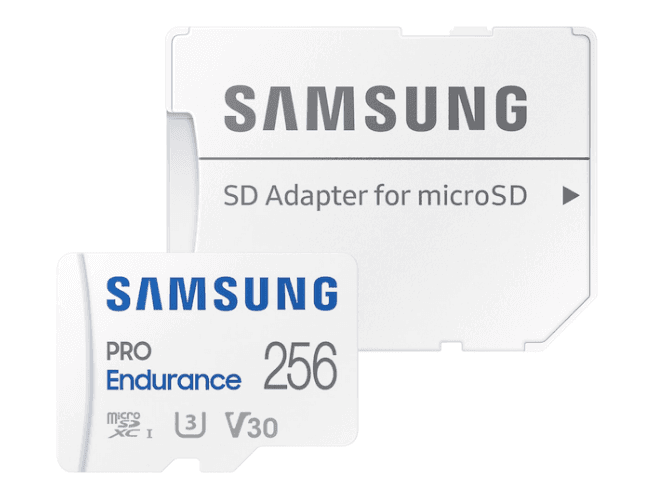 SAMSUNG PRO Endurance microSD Class10 256GB incl adapter R100/W30 up to 140160 hours - MB-MJ256KA/EU