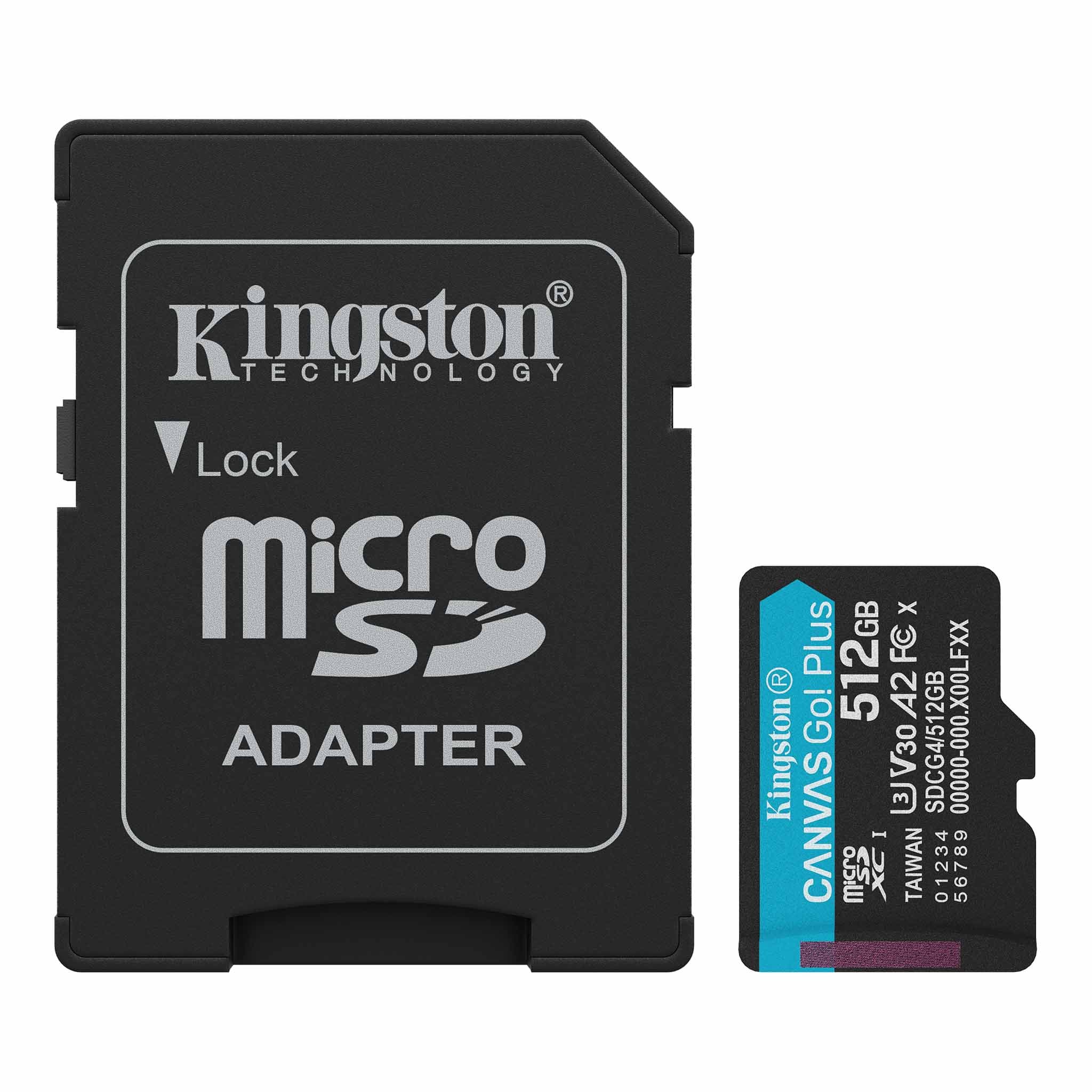 KINGSTON 512GB microSDXC Canvas Go Plus Gen4 200MB/s A2 U3 V30 Card + Adapter „SDCG4/512GB” (timbru verde 0.03 lei)